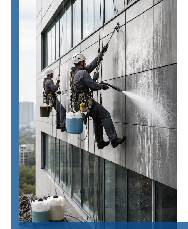 Профессиональная мойка вентилируемых фасадов в Алейске