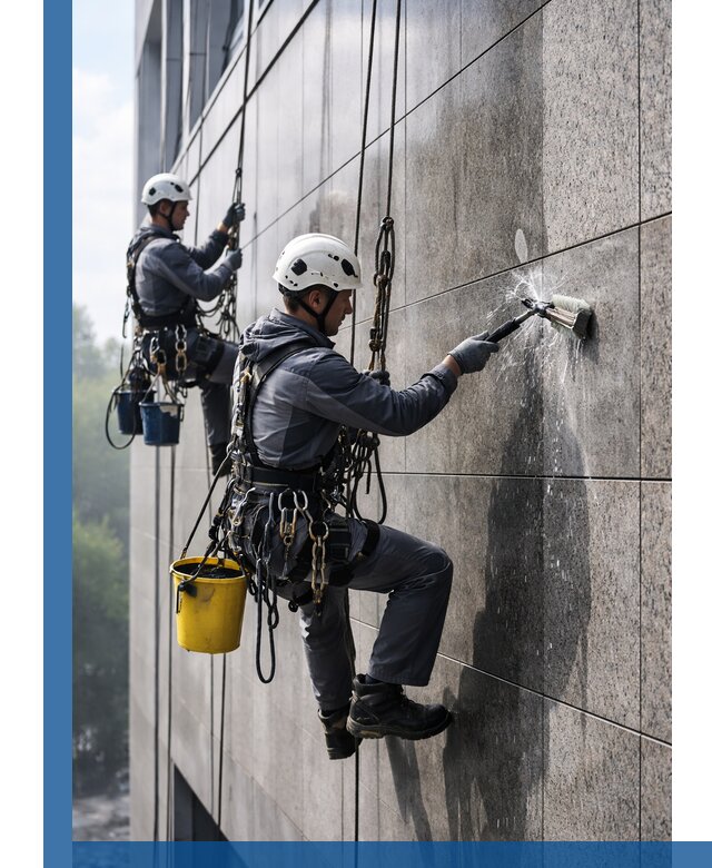 Профессиональная мойка фасада из керамогранита в Алейске