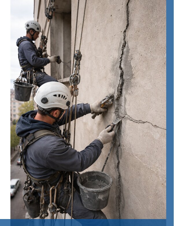 Заделка трещин на фасаде в Алейске от 928 р. | ВЫСОТНИК-Лук