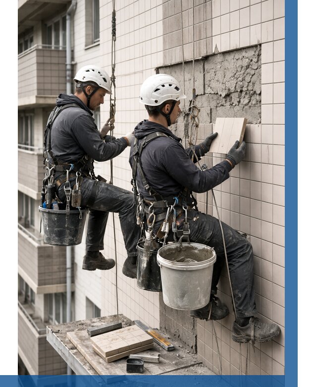 Ремонт облицовки фасада плиткой в Алейске от 1856 р. | ВЫСОТНИК-Лук