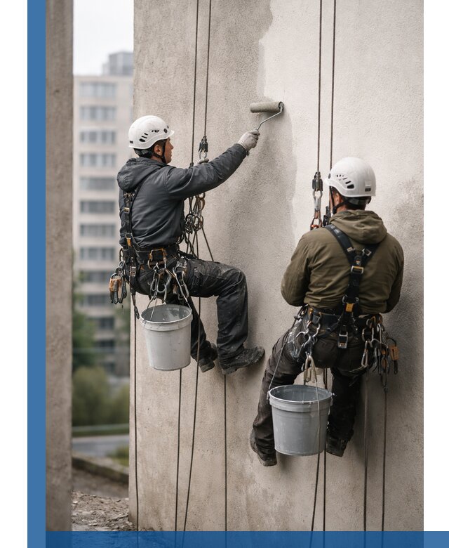 Покраска фасадов высотными альпинистами в Алейске с гарантией