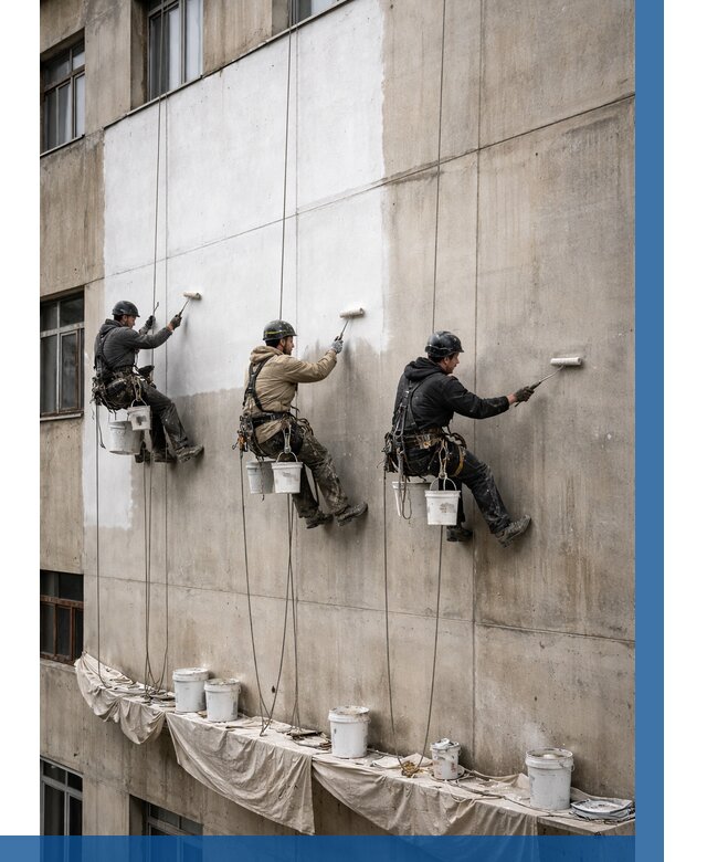 Покраска бетонного фасада в Алейске от 361 р за м2 | ВЫСОТНИК-Лук