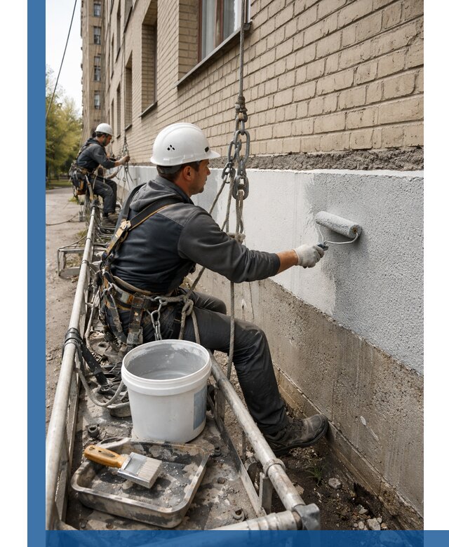 Окраска цоколя здания в Алейске профессионально и надежно