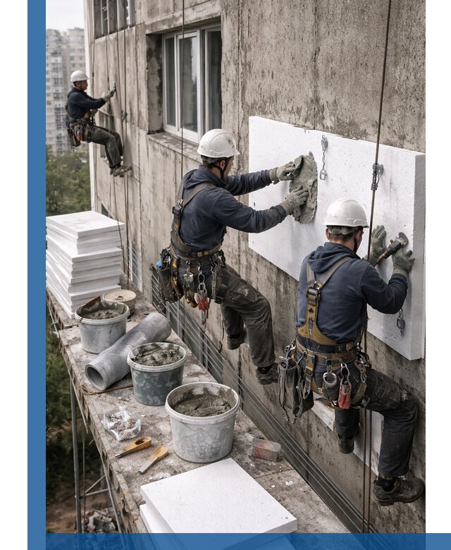 Утепление фасада пенополистиролом в Алейске под ключ