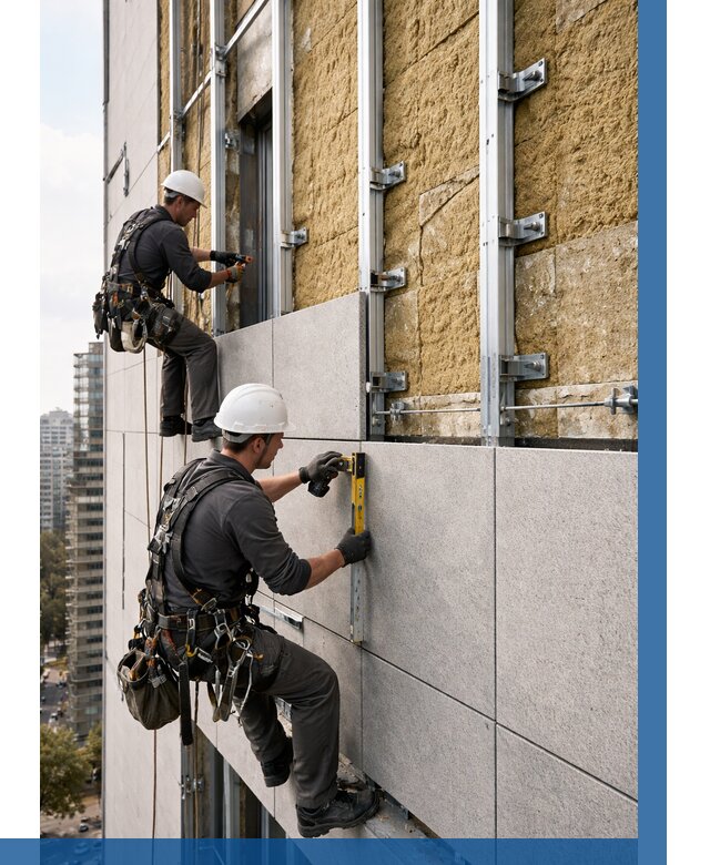 Монтаж вентилируемого фасада в Алейске от 3609 р. | ВЫСОТНИК-Лук