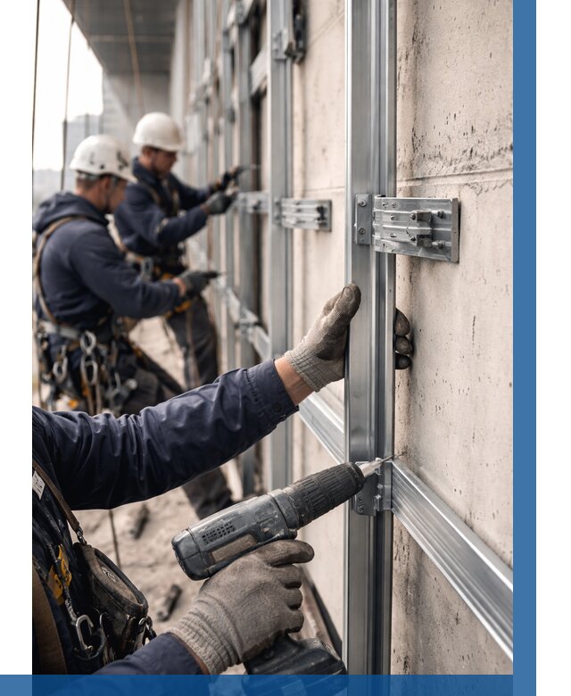 Монтаж подсистемы вентфасада в Алейске от 876 р. | ВЫСОТНИК-Лук