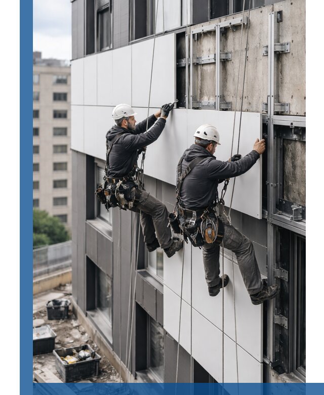 Монтаж композитных панелей фасада в Алейске под ключ