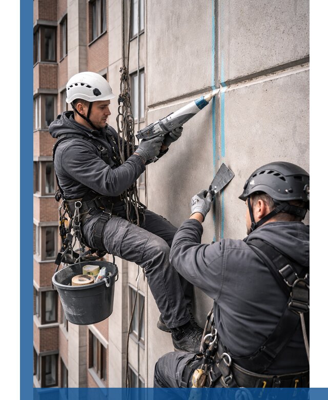 Вторичная герметизация швов фасада и кровли в Алейске
