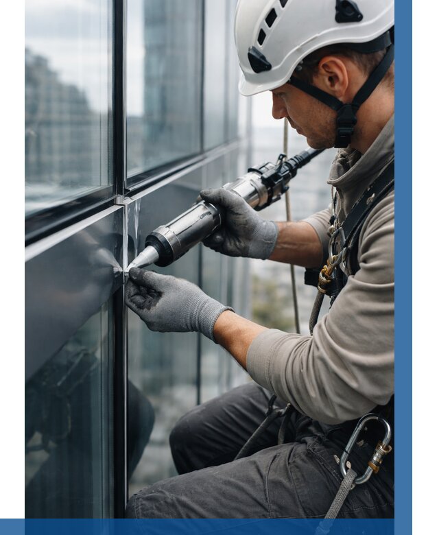 Герметизация стыков витража в Алейске от 1237 р. | ВЫСОТНИК-Лук