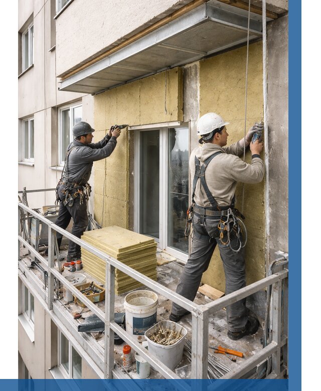 Утепление балкона снаружи в Алейске от 1650 р. под ключ ВЫСОТНИК-Лук