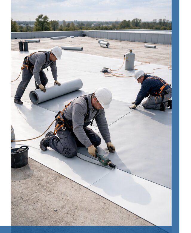 Монтаж мембранной кровли под ключ в Алейске от 1237 р. | ВЫСОТНИК-Лук