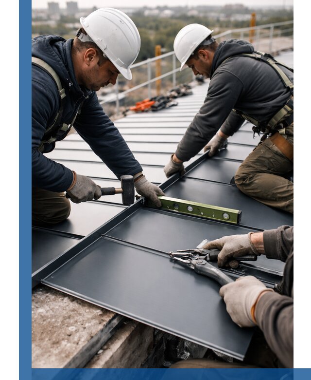 Монтаж фальцевой кровли в Алейске для промышленных зданий