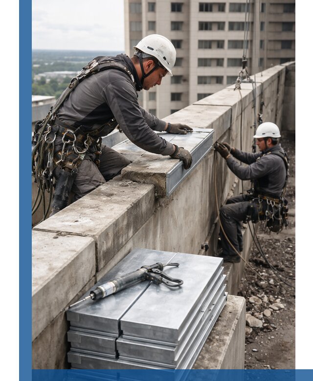 Замена парапетных крышек и установка новых в Алейске