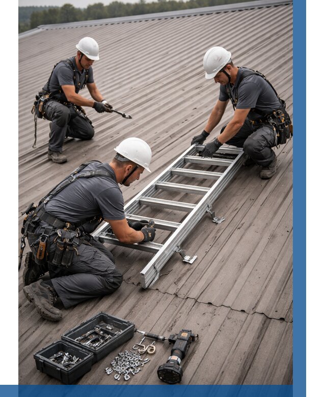 Монтаж кровельной лестницы в Алейске от 4640 р. | ВЫСОТНИК-Лук