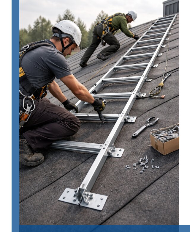 Профессиональный монтаж кровельной лестницы в Алейске под ключ