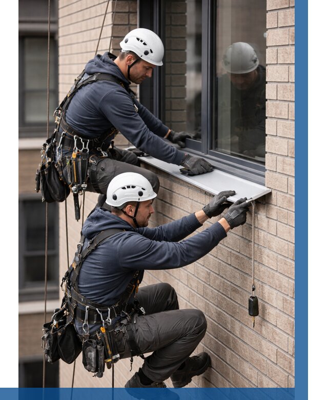 Монтаж оконных отливов под ключ в Алейске от 3609 р. | ВЫСОТНИК-Лук