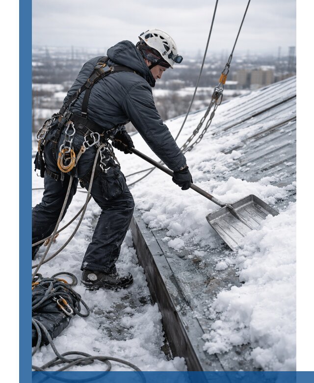 Профессиональная очистка кровли от снега и наледи в Алейске