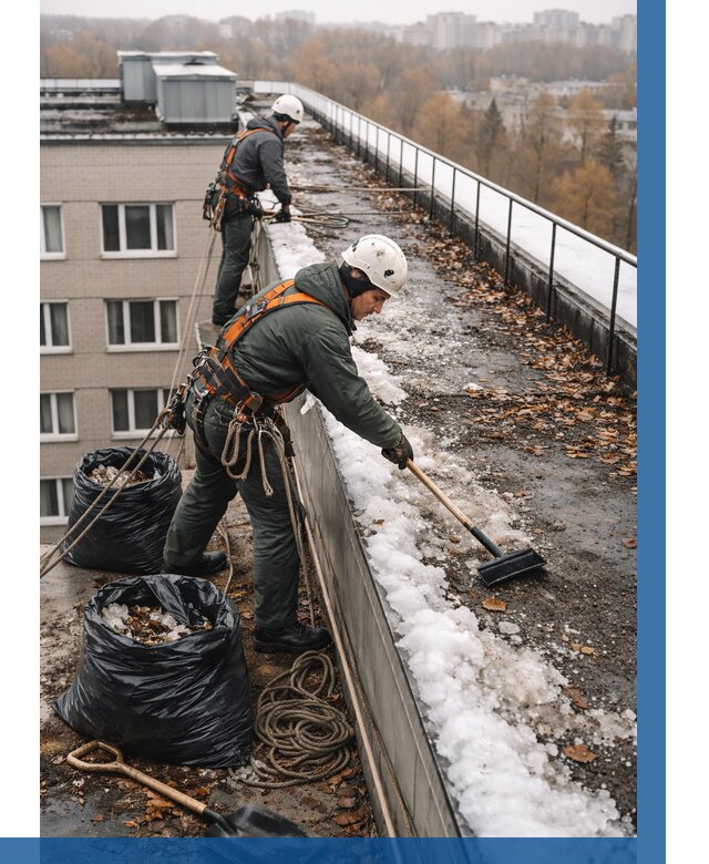 Очистка кровли по периметру в Алейске от 567 р. | ВЫСОТНИК-Лук