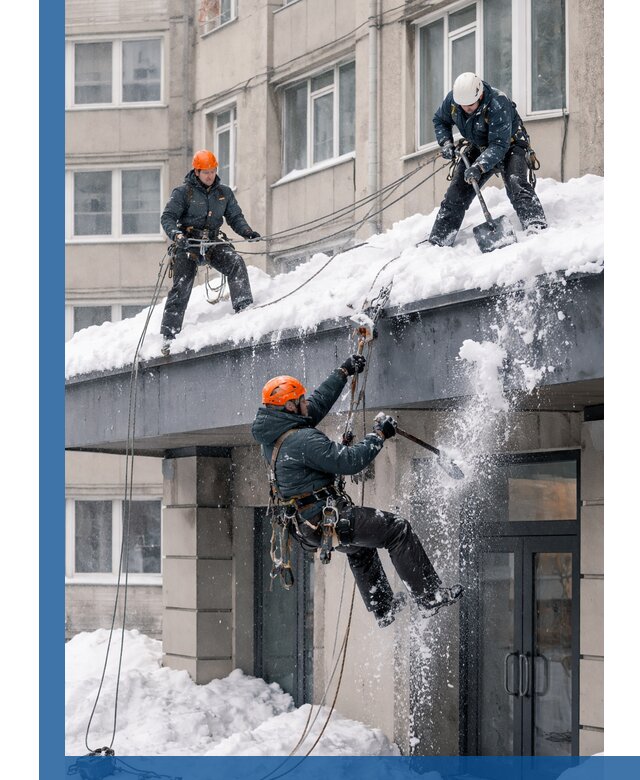 Безопасная очистка навесов от снега в Алейске круглогодично