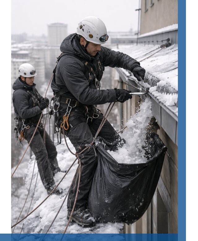 Аварийная очистка крыши в Алейске под ключ от 309 р. | ВЫСОТНИК-Лук