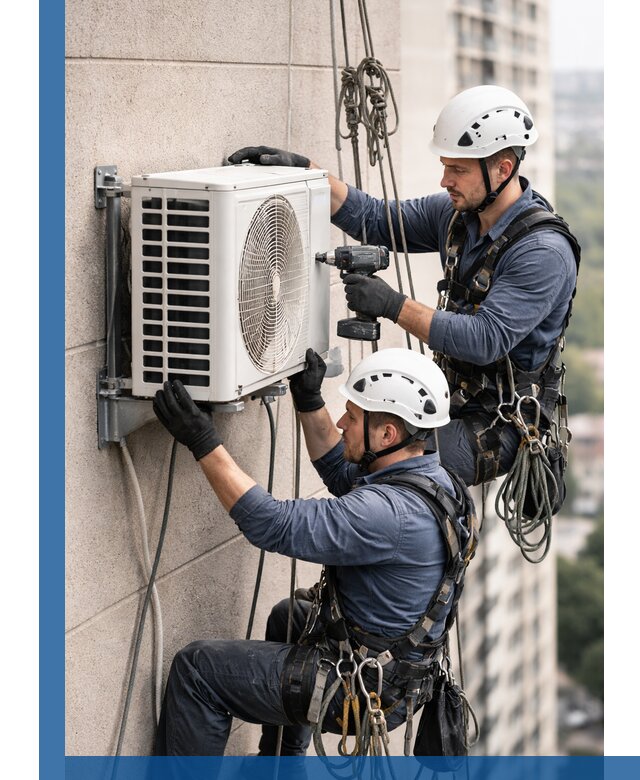 Монтаж внешнего блока кондиционера в Алейске установка и крепление