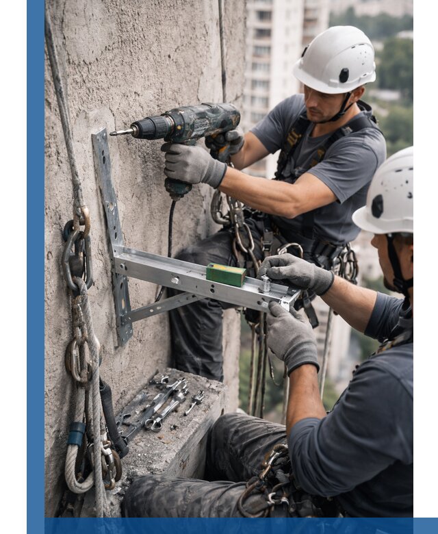 Установка кронштейнов кондиционера и крепежа в Алейске