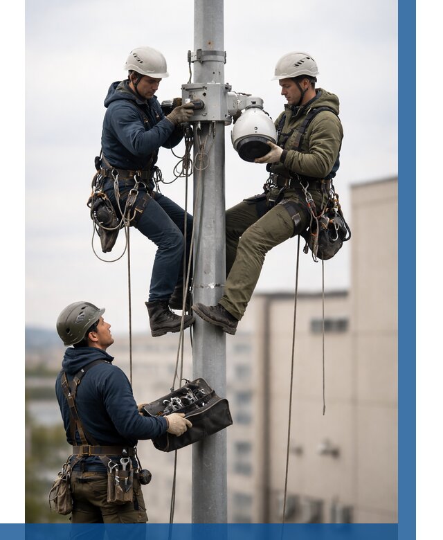 Установка видеокамер на мачте в Алейске от 8764 р. | ВЫСОТНИК-Лук