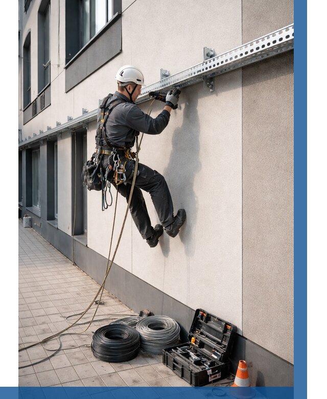 Монтаж кабельных лотков на фасаде в Алейске от 1237 р. | ВЫСОТНИК-Лук