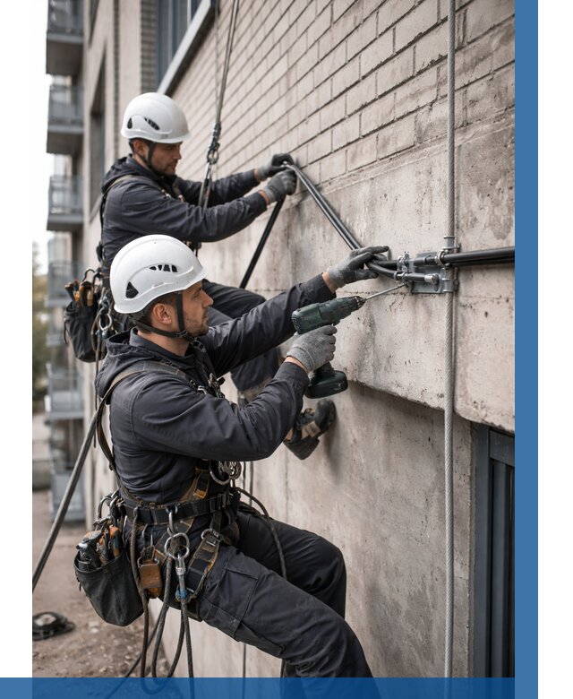 Крепление кабеля на фасаде в Алейске от 361 р. | ВЫСОТНИК-Лук