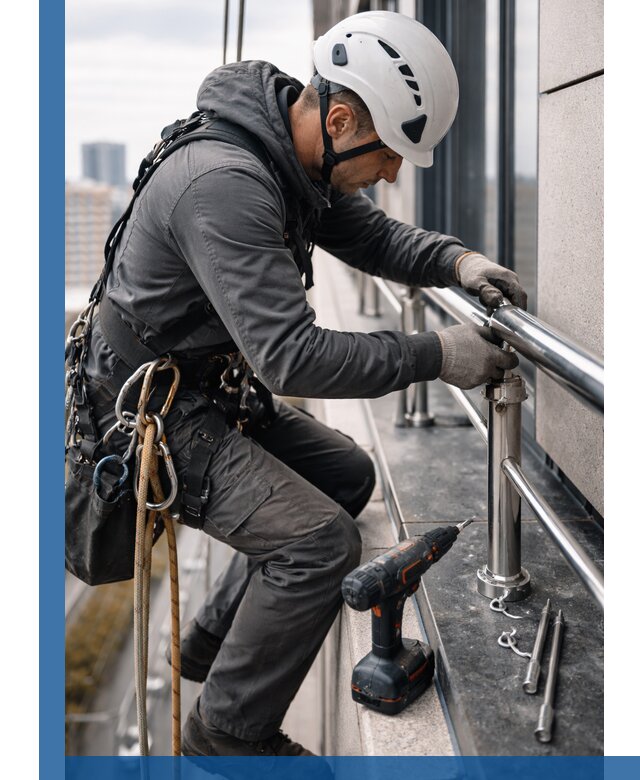 Монтаж ограждений на высоте в Алейске для зданий и конструкций