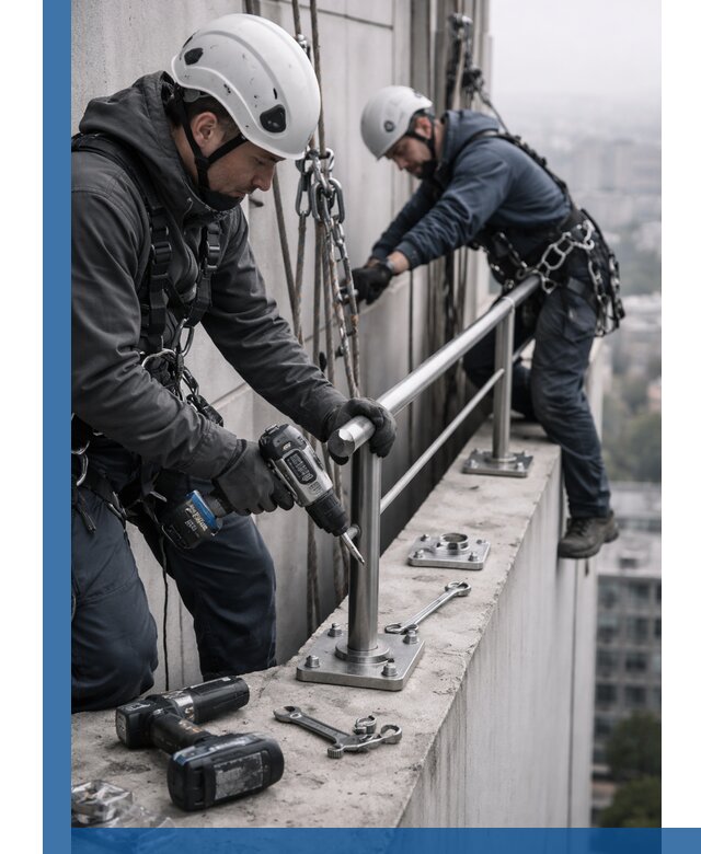 Монтаж перил на высоте в Алейске для жилых и промобъектов