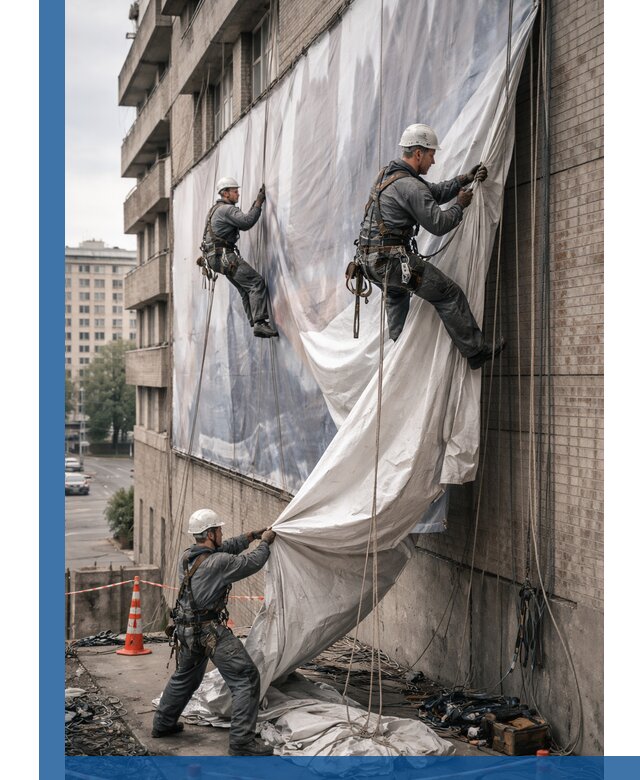 Демонтаж баннеров с фасада в Алейске оперативно и безопасно