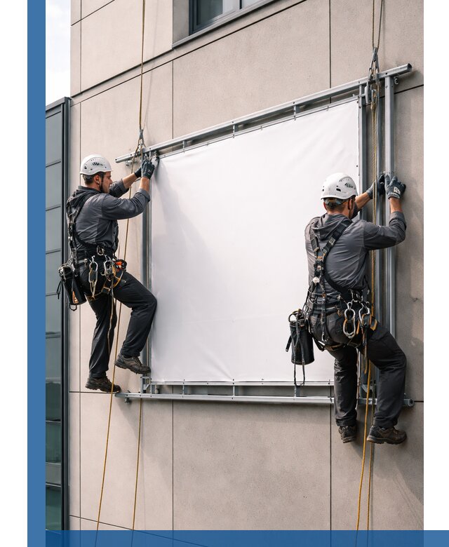 Монтаж наружной рекламной вывески в Алейске под ключ