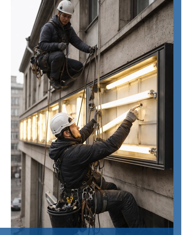 Замена ламп в вывеске в Алейске под ключ от 3609 р. | ВЫСОТНИК-Лук