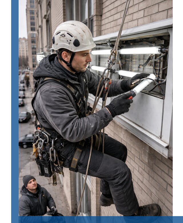 Профессиональная замена ламп в наружной вывеске в Алейске