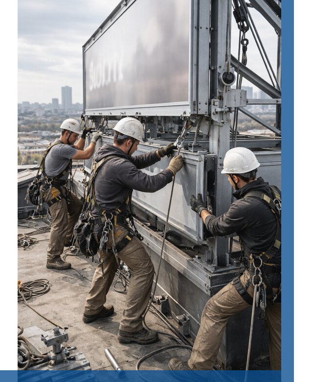 Монтаж крышной рекламной конструкции в Алейске от 61866 р.|ВЫСОТНИК-Лук