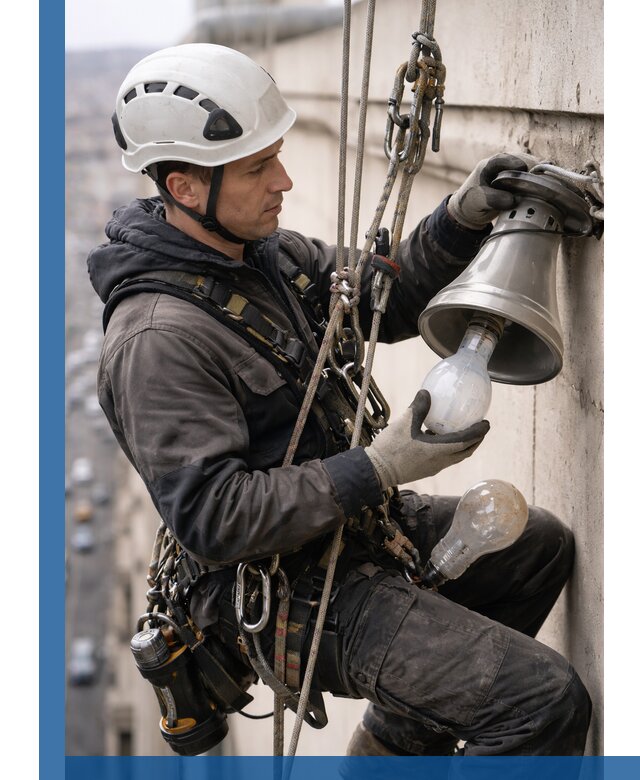 Замена ламп на высоте в Алейске профессионально и быстро