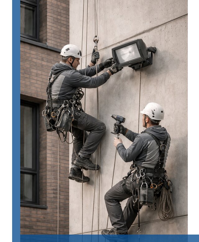 Профессиональный монтаж фасадных прожекторов в Алейске под ключ