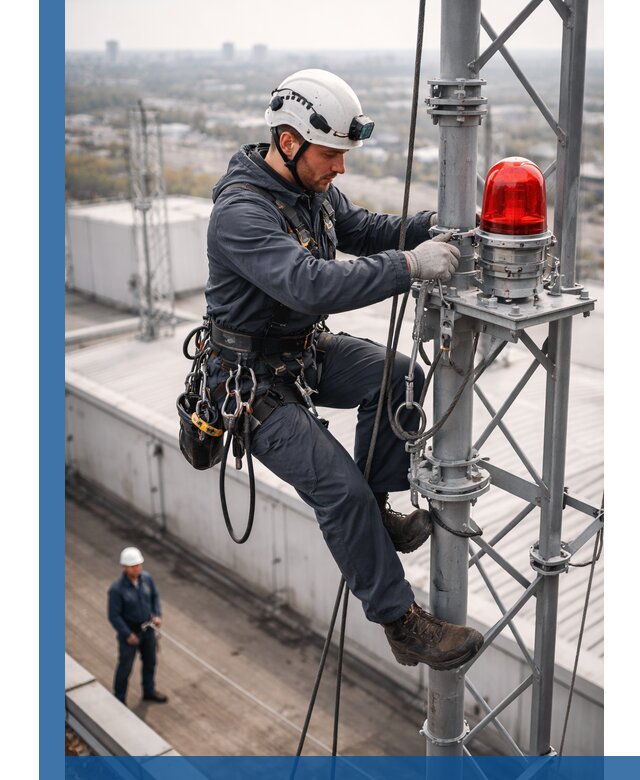 Монтаж заградительных огней и обслуживание объектов в Алейске