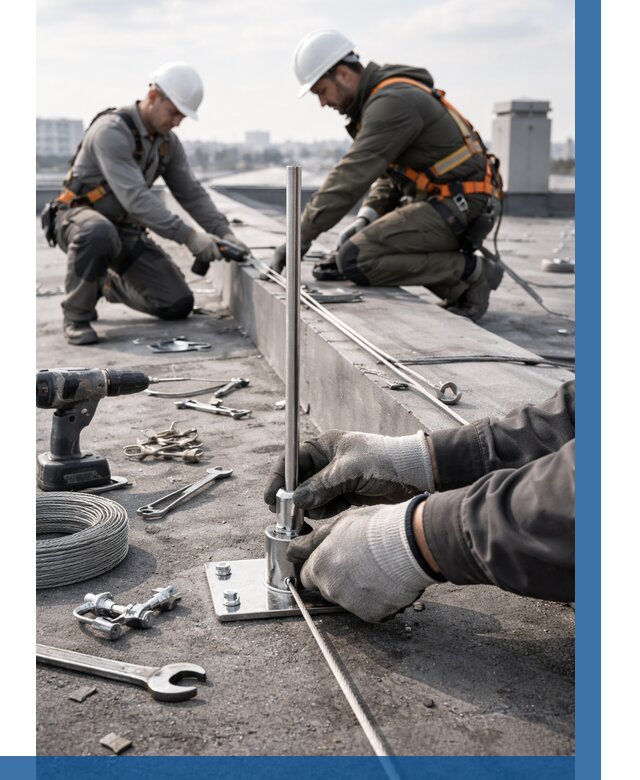 Монтаж молниезащиты на кровле в Алейске цена от 25778 р. | ВЫСОТНИК-Лук