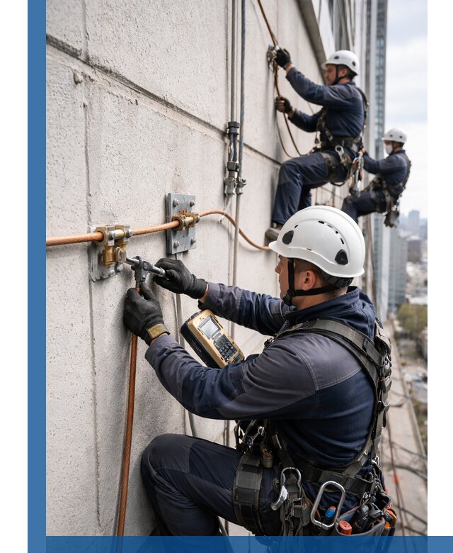 Монтаж системы заземления здания и молниезащиты в Алейске