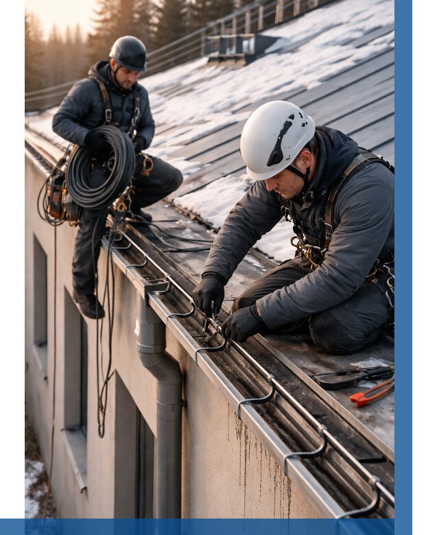 Монтаж греющего кабеля на кровле в Алейске от 464 р. | ВЫСОТНИК-Лук