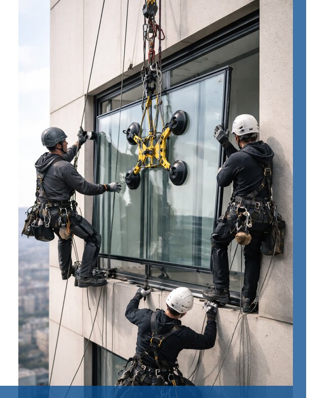 Монтаж стеклопакетов на высоте в Алейске от 3300 р. | ВЫСОТНИК-Лук