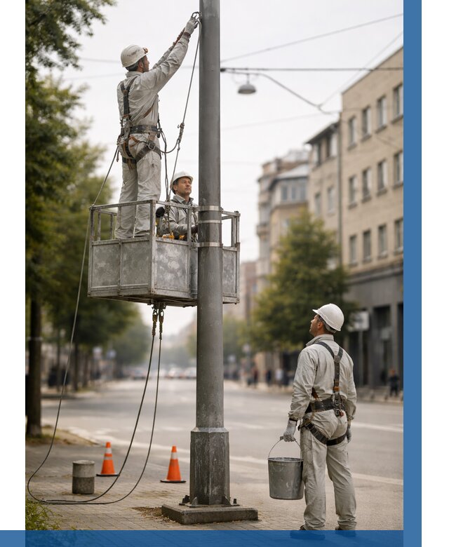 Покраска опор освещения в Алейске от 5156 р. | ВЫСОТНИК-Лук