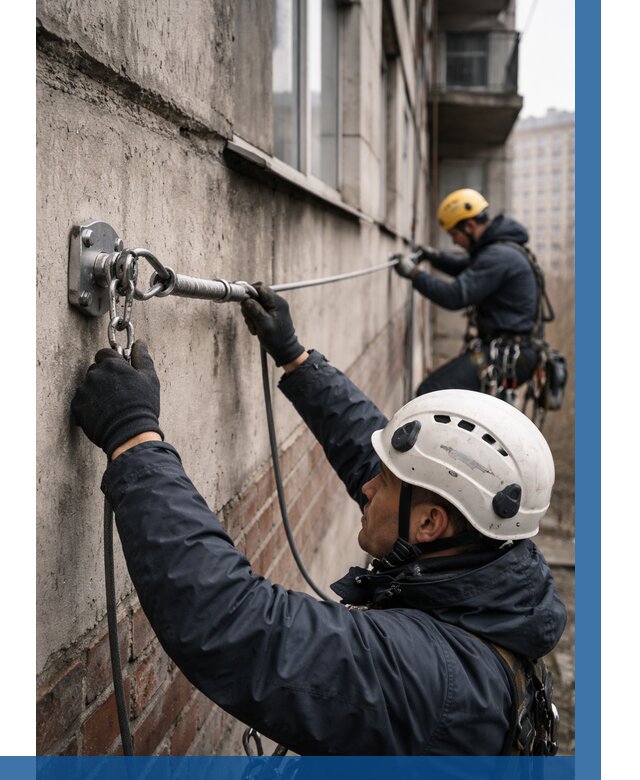 Монтаж анкерных линий в Алейске от 3093 р. | ВЫСОТНИК-Лук